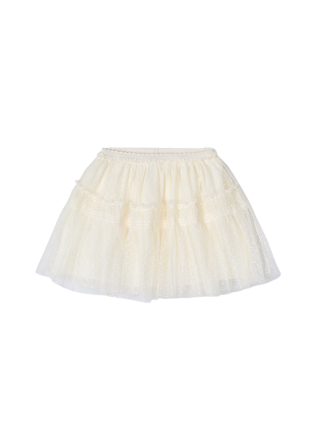 Fusta Crem din Tulle cu Plumetti 3961 Mayoral