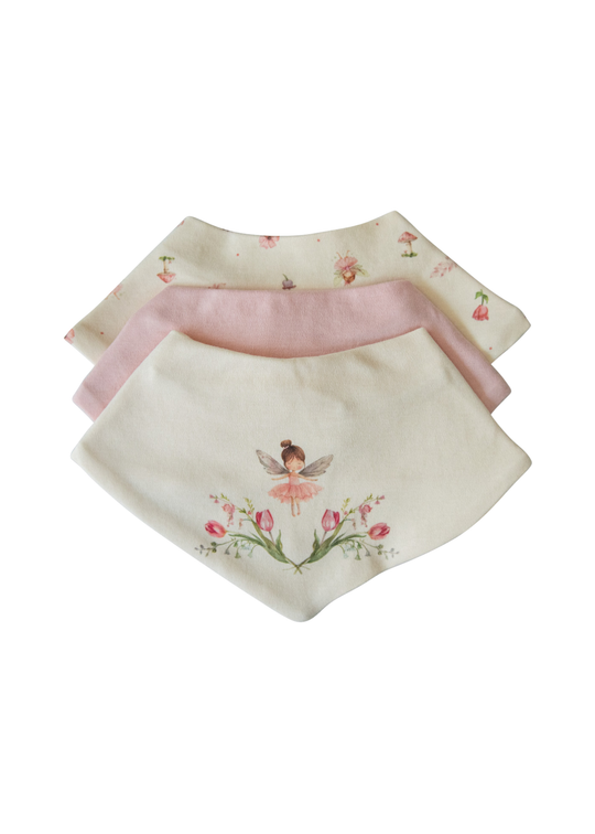 Set 3 Bavete Bumbac Organic Bej cu Roz cu Zane S60186 Kitikate