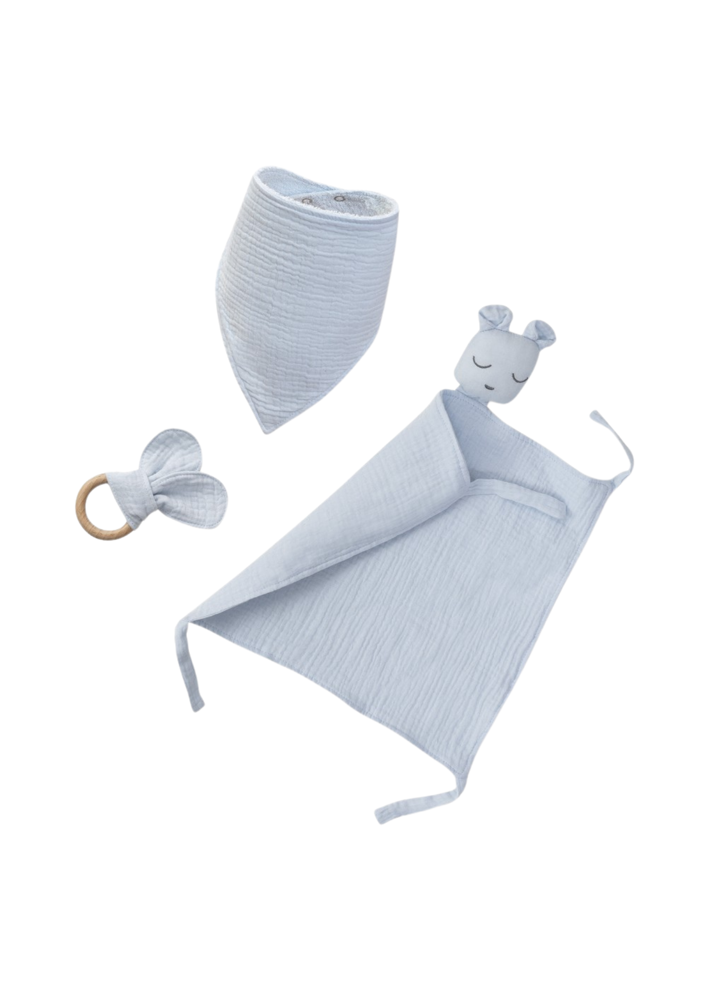 Set Jucarie, Batista, Bandana, Jucarie Dentitie Bleu SET41-73 Don Algodon