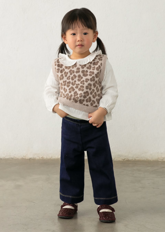 Set 3 Piese cu Vesta Tricotata cu Model Leopard, Bluza si Pantaloni pentru Fete 2536 – Mayoral