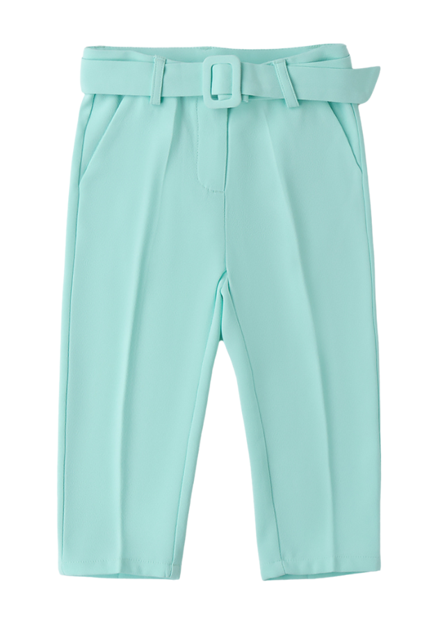Pantaloni Lungi Verde Menta cu Curea in Talie 0.B320/00 Sarabanda
