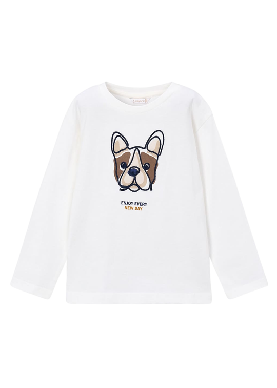 Bluza Ivory cu Print French Bulldog pentru Baieti 4022 – Mayoral