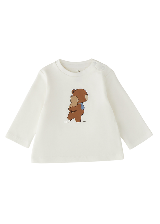Bluza Ivory cu Maneca Lunga si Ursuleti pentru Baieti 4.H048/G3 – iDO