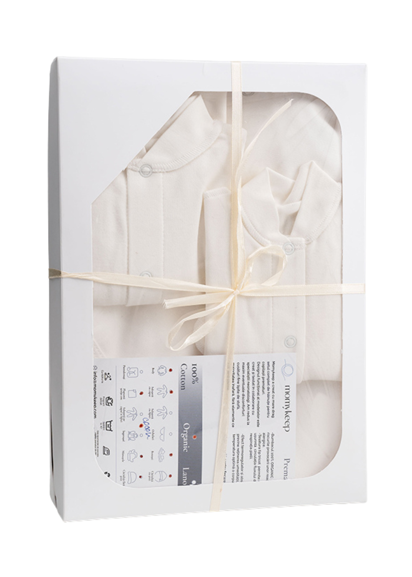 Set 10 Piese Prematuri Crem din Bumbac Organic MOM-013 Momykeep