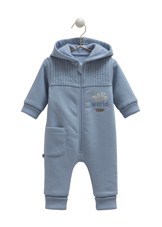 Combinezon Albastru Interior Pufos cu Gluga TE2093 Mell Sweet Baby