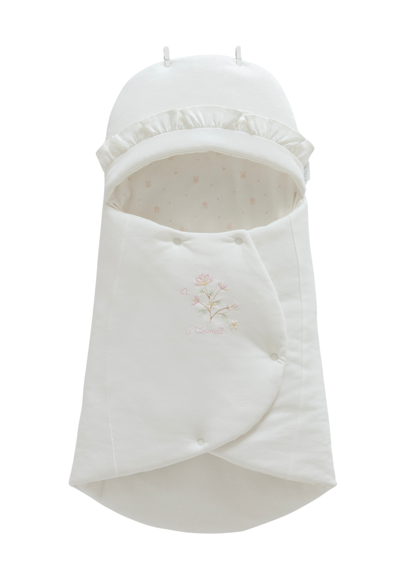 Portbebe Crem  cu Broderie Flori ANK1827 Mell Sweet Baby