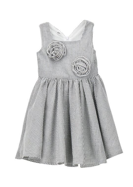 Rochie cu Bretele si Imprimeu cu Dungi Gri 4.G500/00 iDO