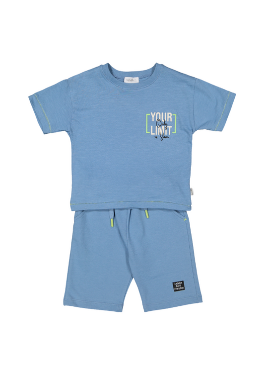 2-Piece Set T-shirt and Shorts Blue Lest Go K4841 Bebetto