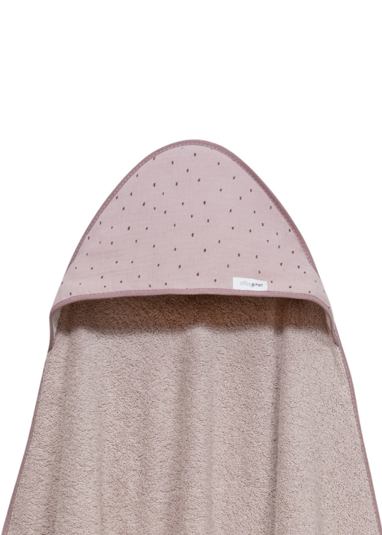 Prosop cu Capison Muselina 100x100 cm+Bavetica Alb-Roz Pudra 01244-66 Don Algodon