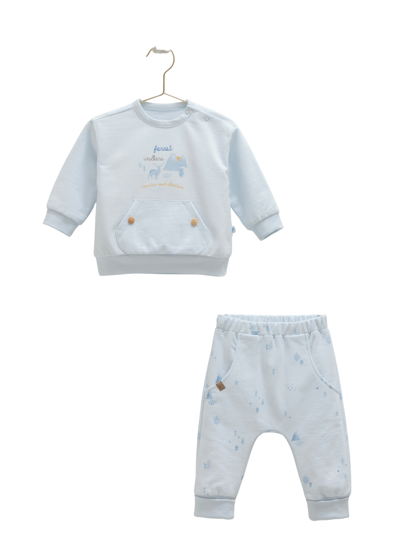 Trening 2 Piese Bluza cu Fermoar si Pantaloni Lungi Bleu TKE2045 Mell Sweet Baby