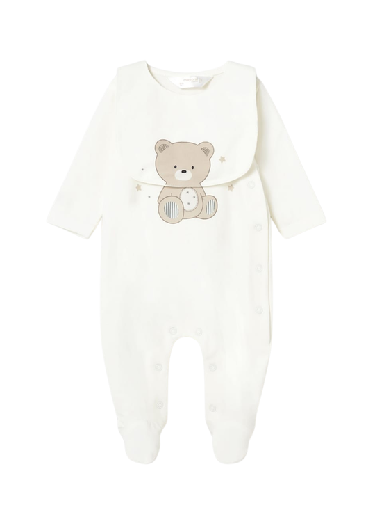 Salopeta Lunga Crem si Baveta cu Urs 1714 Mayoral