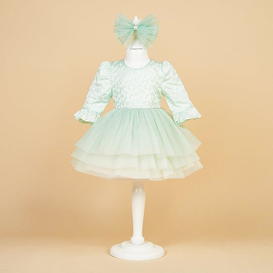 Petra Green Dress Bust Taffeta Tulle Skirt