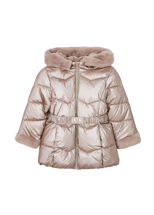 Geaca Bej din Fas Metalizat cu Centura 4448 Mayoral