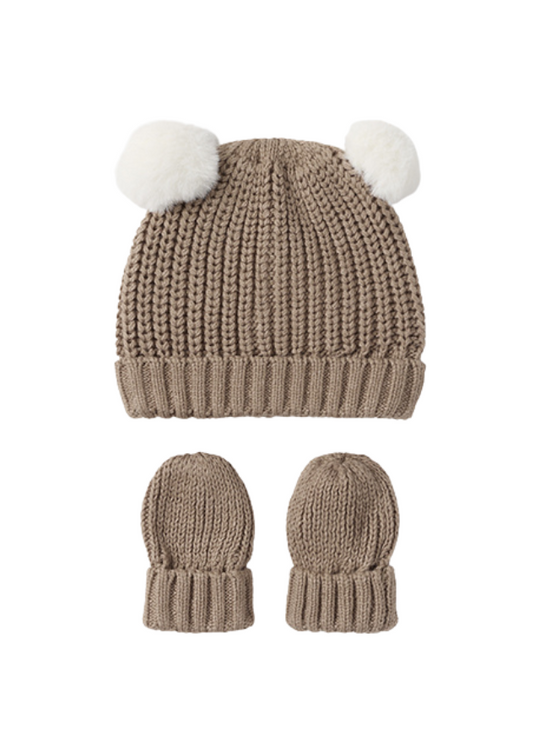 Set hat and gloves brown knit 9766 Mayoral