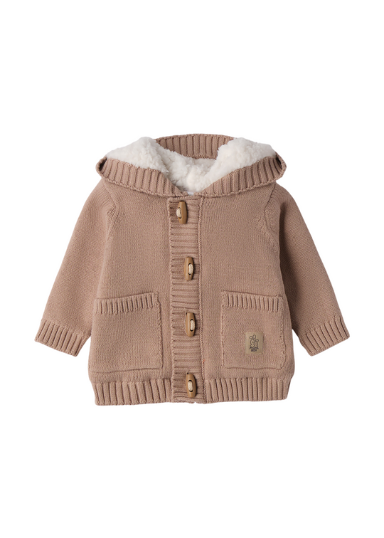 Jacheta Tricotata Bej cu Captuseala din Blana 4.F058/00 iDO
