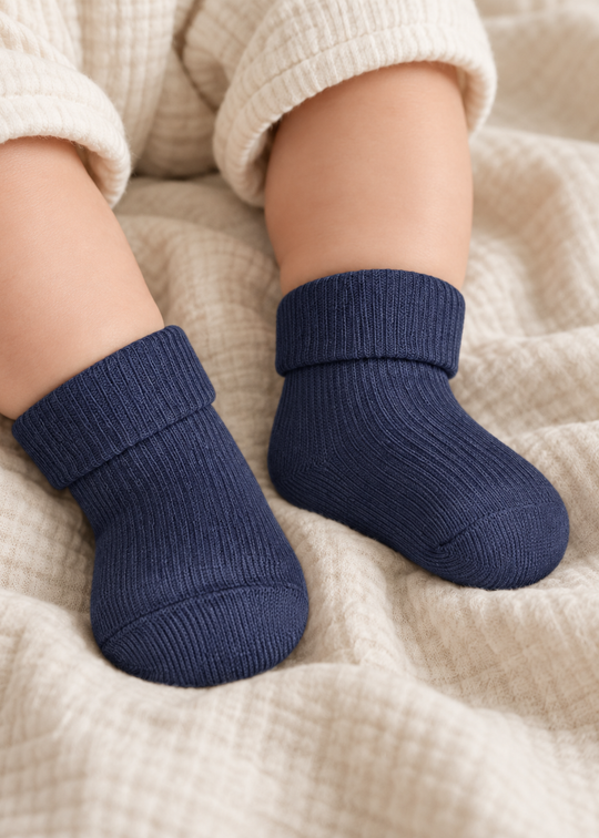 Navy Blue Cotton Socks with Cuff 2023/3 Condor