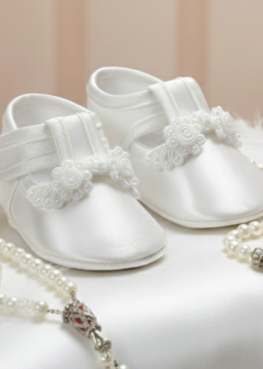 Botosi Eleganti Saten Crem cu Perle S241160 Sinderella