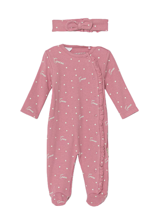 Salopeta Lunga Frez cu Imprimeu Inimi cu Bentita S5YG11 KBZP4 PG99 Guess