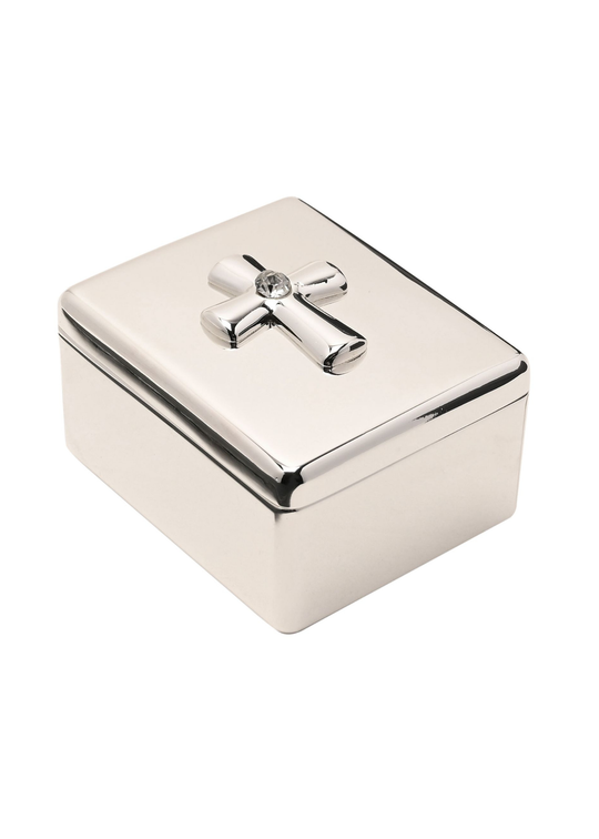 Caseta Argintata cu Cruce si Cristal FH253 Celebrations
