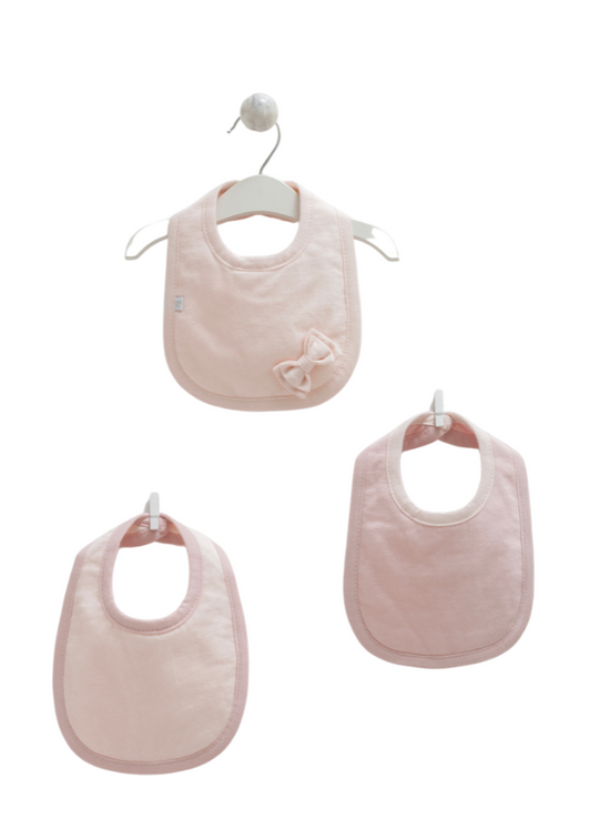 Set of 3 Cotton Bibs Pink 1164 Mell Sweet baby