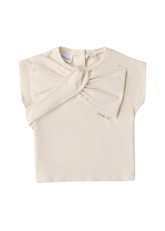 Beige T-shirt with Bow on the Bust 0.B314/00 col 0133 Sarabanda