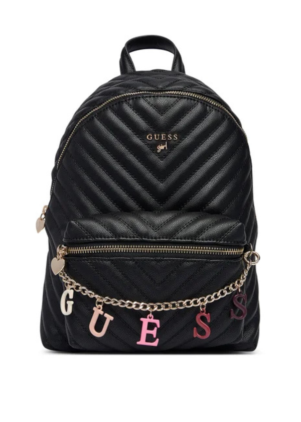 Rucsac Negru Matlasat cu Accesorii Litere Colorate J4RZ17 WFZL0 JBLK Guess