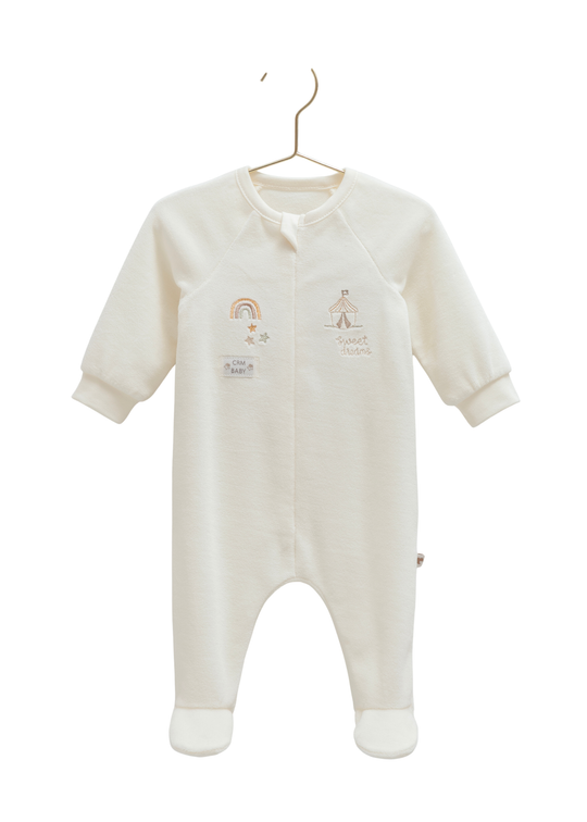 Salopeta Lunga Velur Crem cu Fermoar TE2153 Mell Sweet Baby