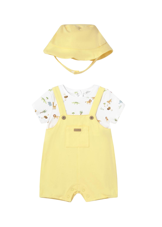 Yellow Short Jumpsuit with Hat 1607 Mayoral