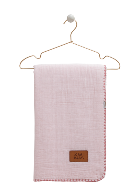 Patura Calduroasa Roz din Muselina si Plus BTE2119 85 x 90 cm Mell Sweet Baby