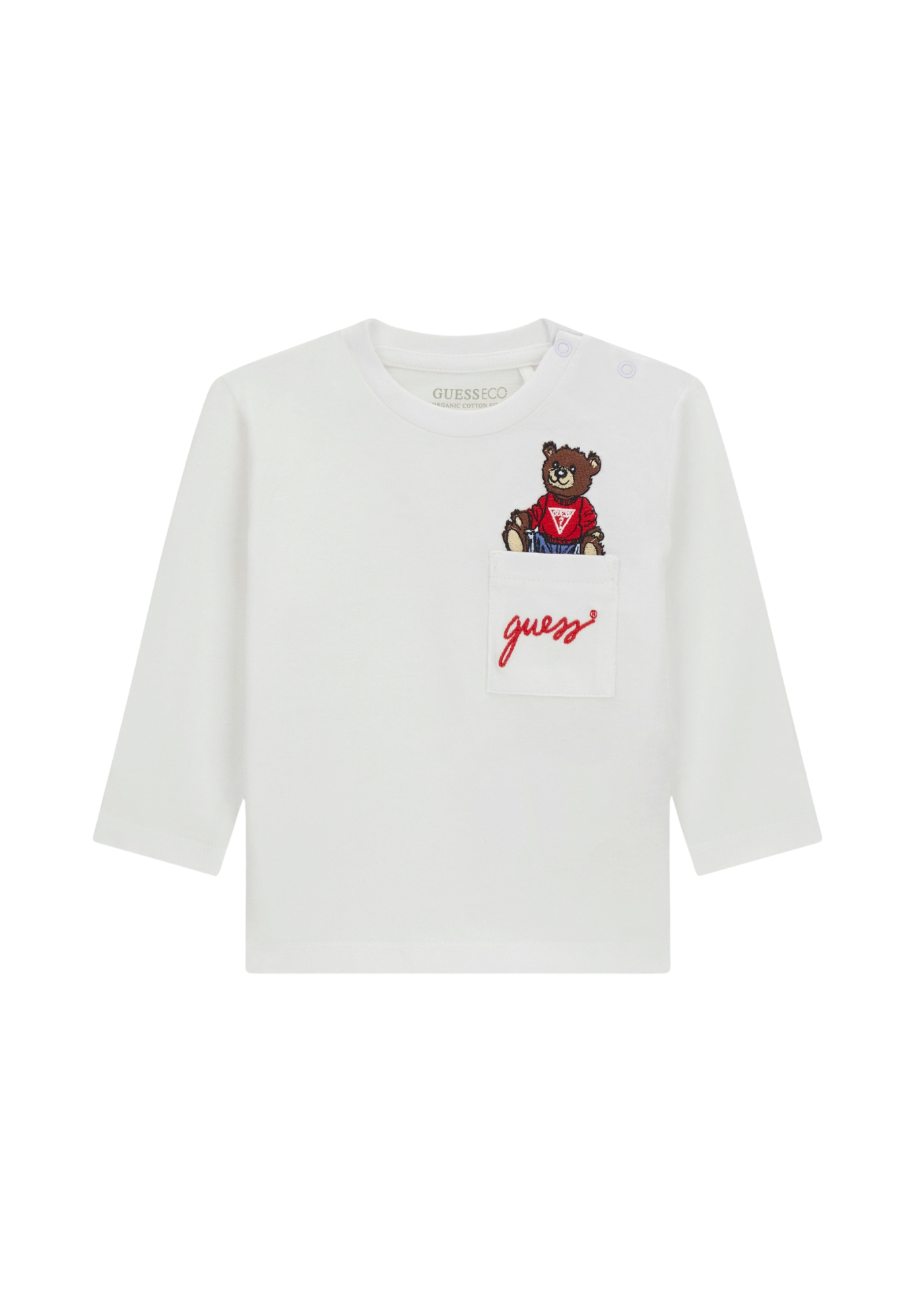Bluza Alba cu Maneca Lunga cu Urs pe Piept I4BI00 I3Z14 G011 Guess