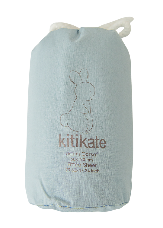 Cearceaf Bleu Mediu Bumbac Organic 60 x 120 cm S09053 Kitikate