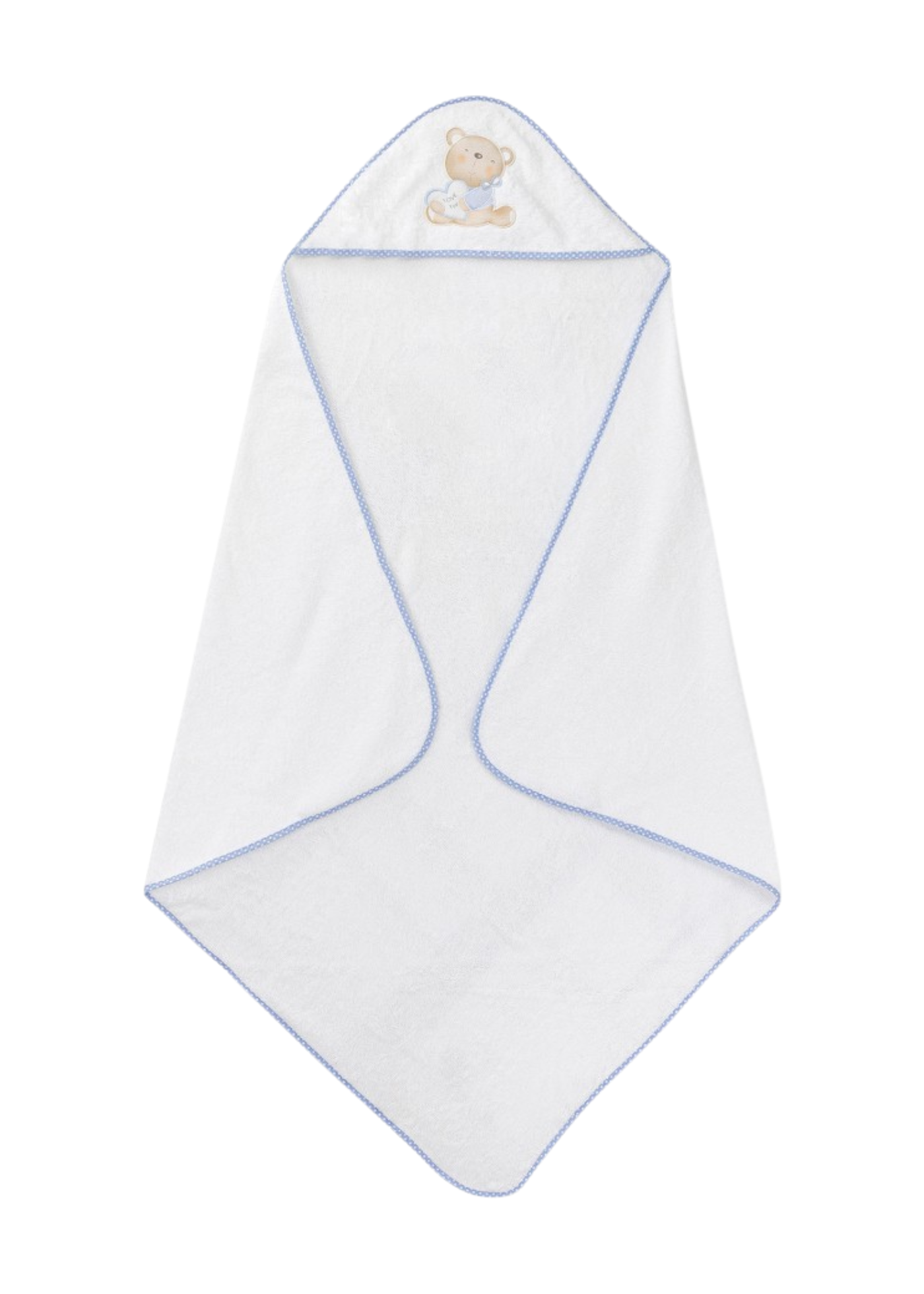 Prosop cu Capison 100x100 cm Alb-Bleu cu Ursulet P1177-11 InterBaby