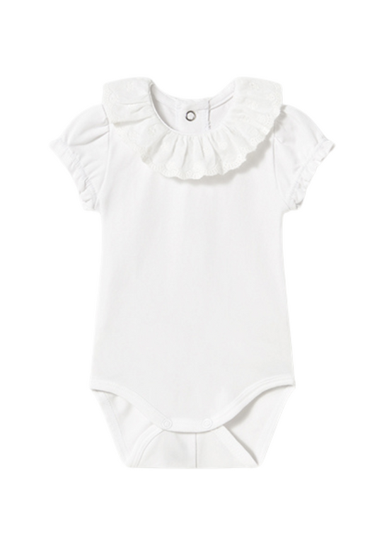 White Body T-Shirt with Ruffle Collar 1757 Mayoral