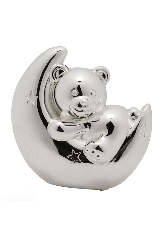 Pusculita Argintata cu Semiluna si Urs BM400 Bambino By Juliana