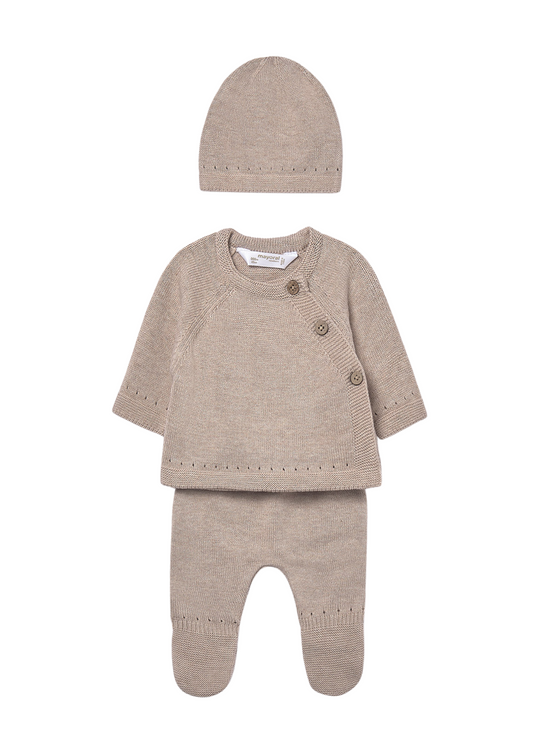 Baby Gift Set 3 Pieces Knitted Beige 9981 Mayoral