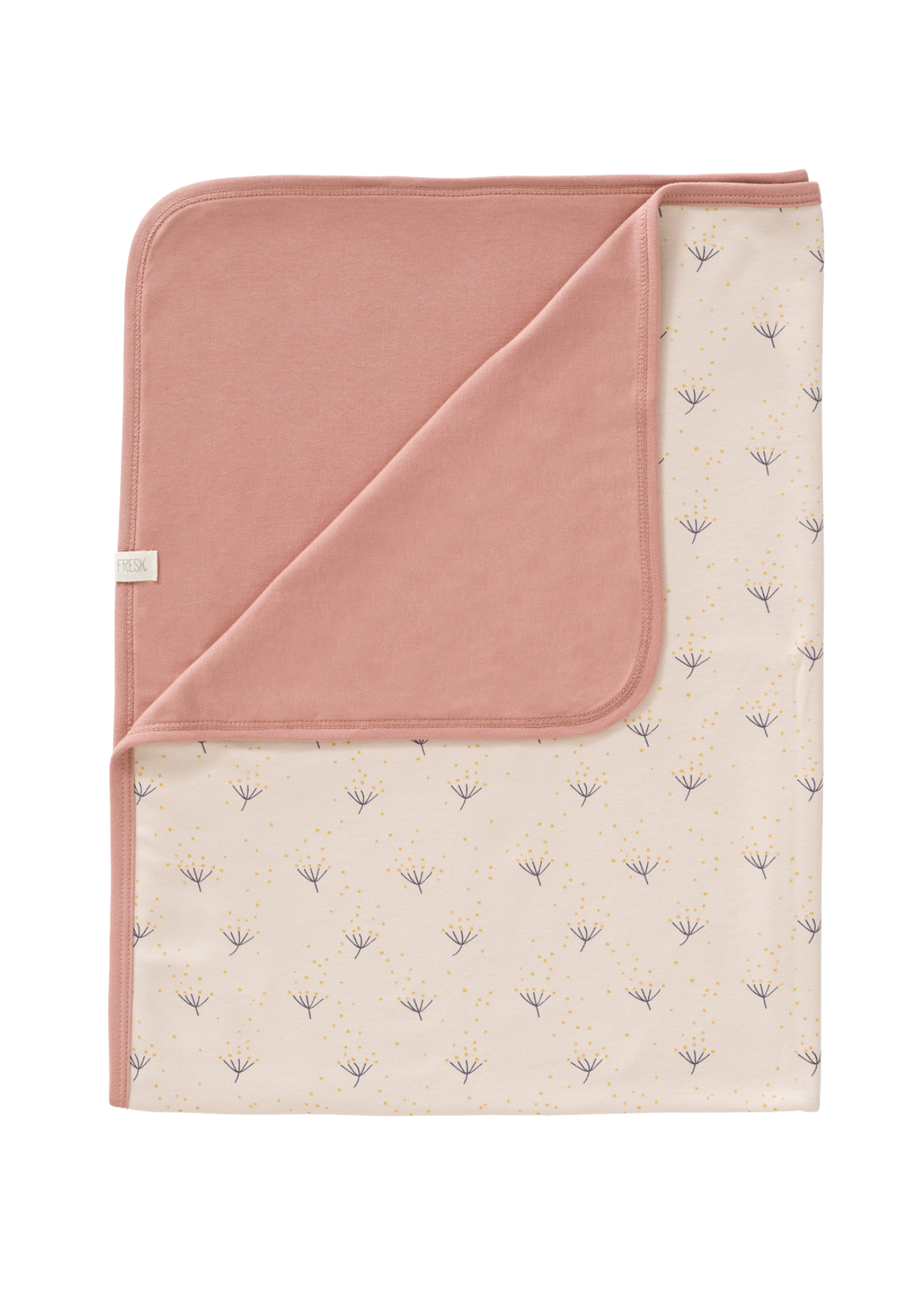 Paturica din Bumbac Organic Roz cu Imprimeu Floricele Dandelion 80x100 cm F320-12 Fresk