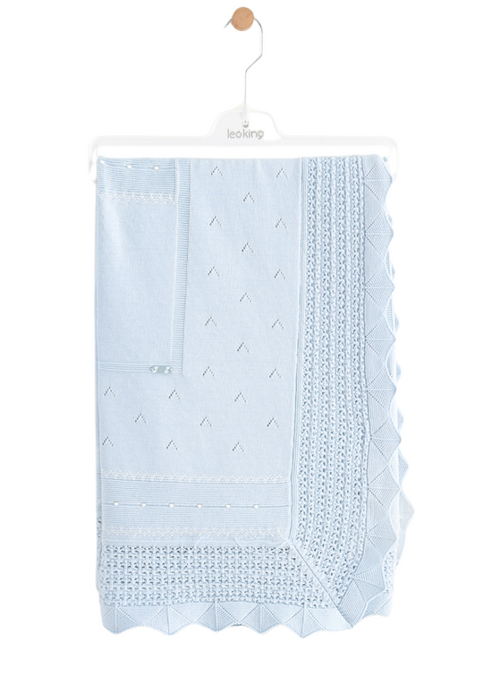 Pled Tricotat Bleu cu Model pe Margini 6374 Leo King