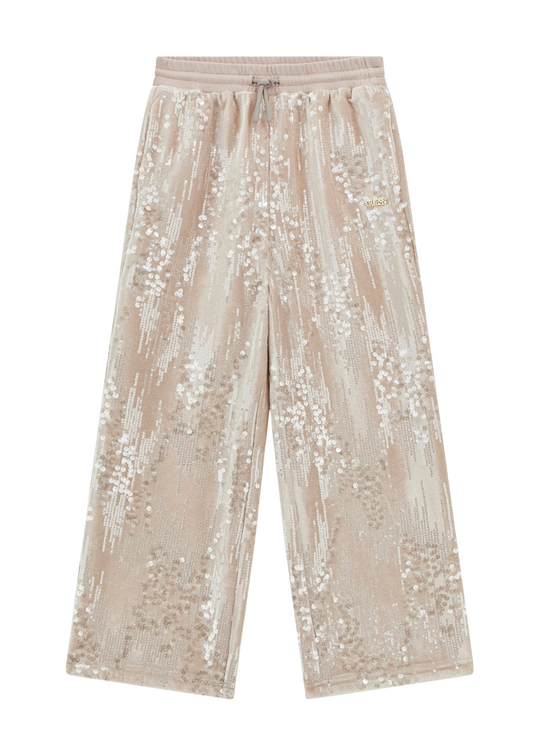 Pantaloni Lungi Bej cu Paiete Cusute J5BQ18 K1922 G1FU Guess