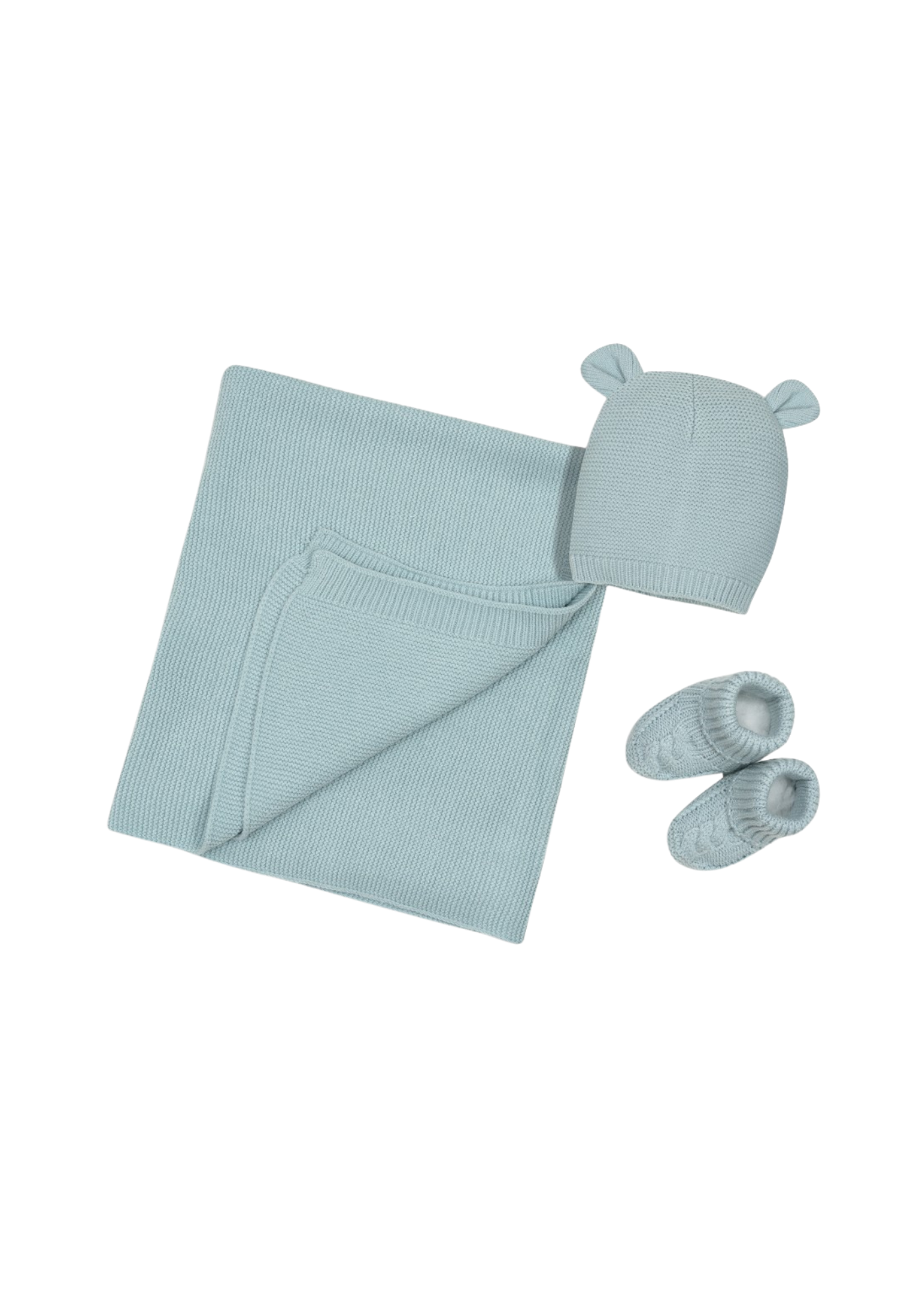 Set 3 Piese, Pled, Caciulita si Sosete Verde – SET52-03 InterBaby