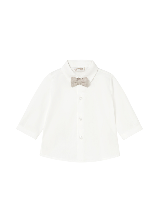 Camasa Crem cu Maneca Lunga Papion Bej 1101 Mayoral