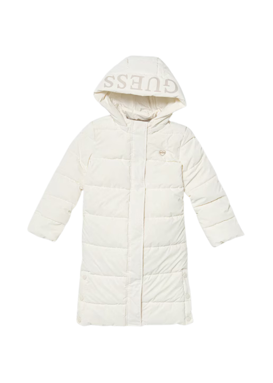 Geaca Lunga Matlasata Crem cu Gluga K5BL05 WGIW0 G012 Guess