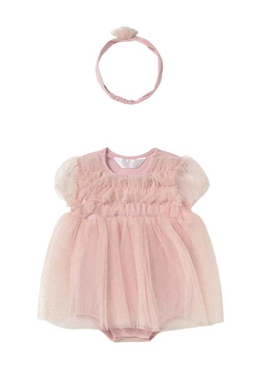 Body Roz cu Tulle si Bentita 1659 Mayoral