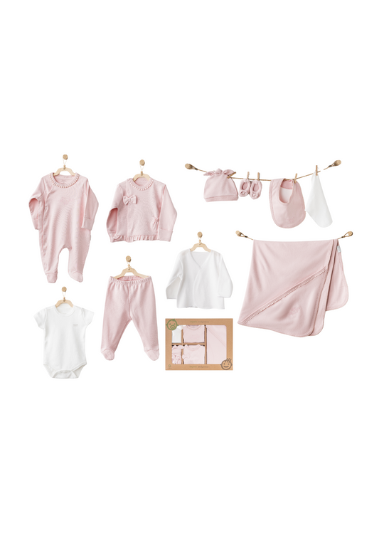 Set 10 Piese Maternitate Roz Bumbac Organic AC25541GOTS Andywawa