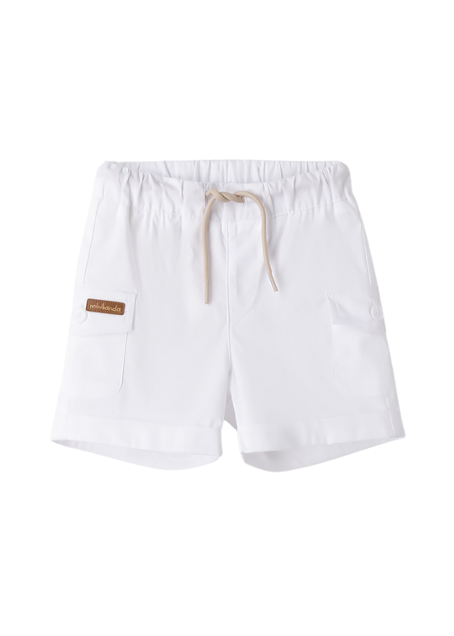 Pantaloni Scurti Albi cu Siret 3.B629/00 Minibanda