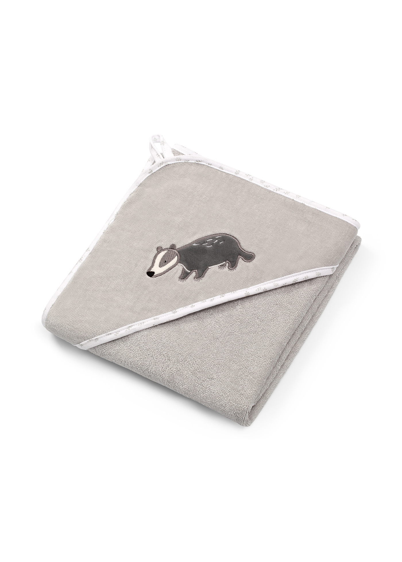 Prosop din Bumbac pentru Copii cu Gluga Velur Gri Babyono 100 x 100 cm 540/02 BabyOno