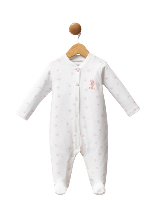 Salopeta Lunga Crem cu Imprimeu Dandelion Roz USB2703 Us Polo Assn