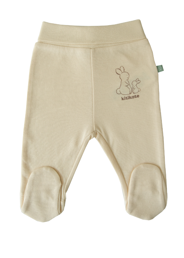 Pantaloni Crem din Bumbac Organic S71019 KitiKate