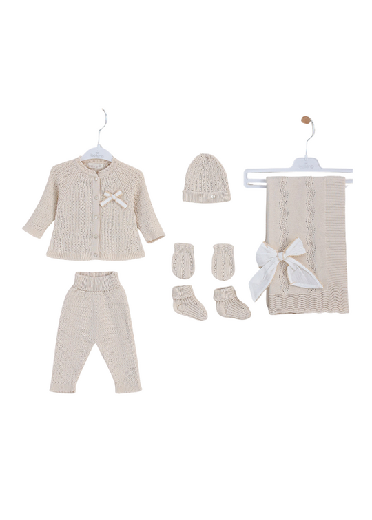 Set of 5 Pieces Knitted Ivory with Suit 3094 Leo King