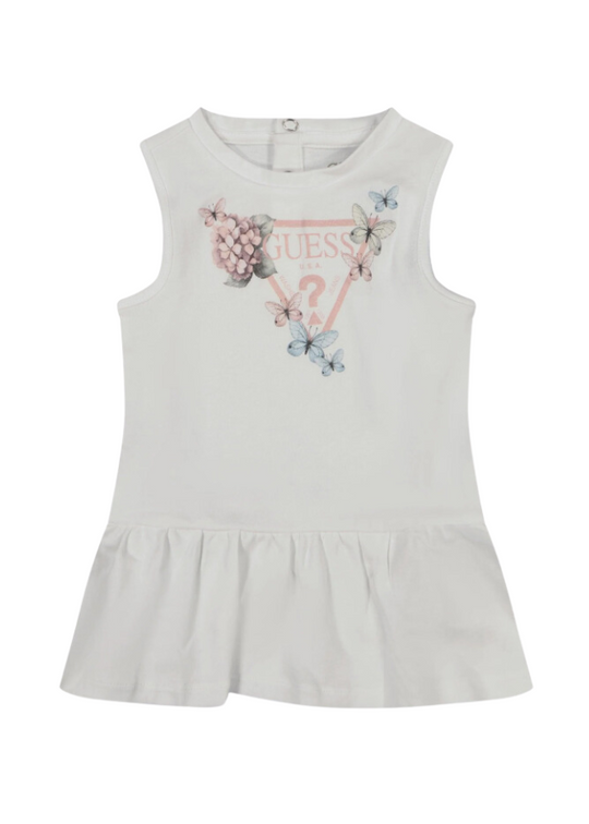 Rochie Bumbac Alba Cu Chilotel Si Detalii Cu Flori A4GK18 KA6W4 F0DJ Guess