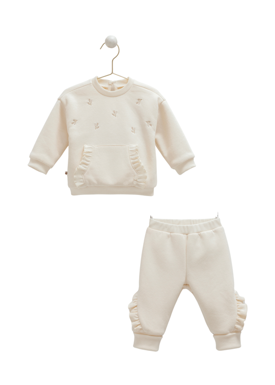 Trening 2 Piese Bej Interior Pufos TKK2166 Mell Sweet Baby